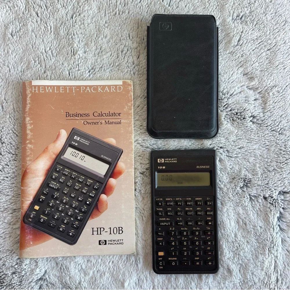 HP 10B Business Financial Calculator Case Owners Manual Vintage